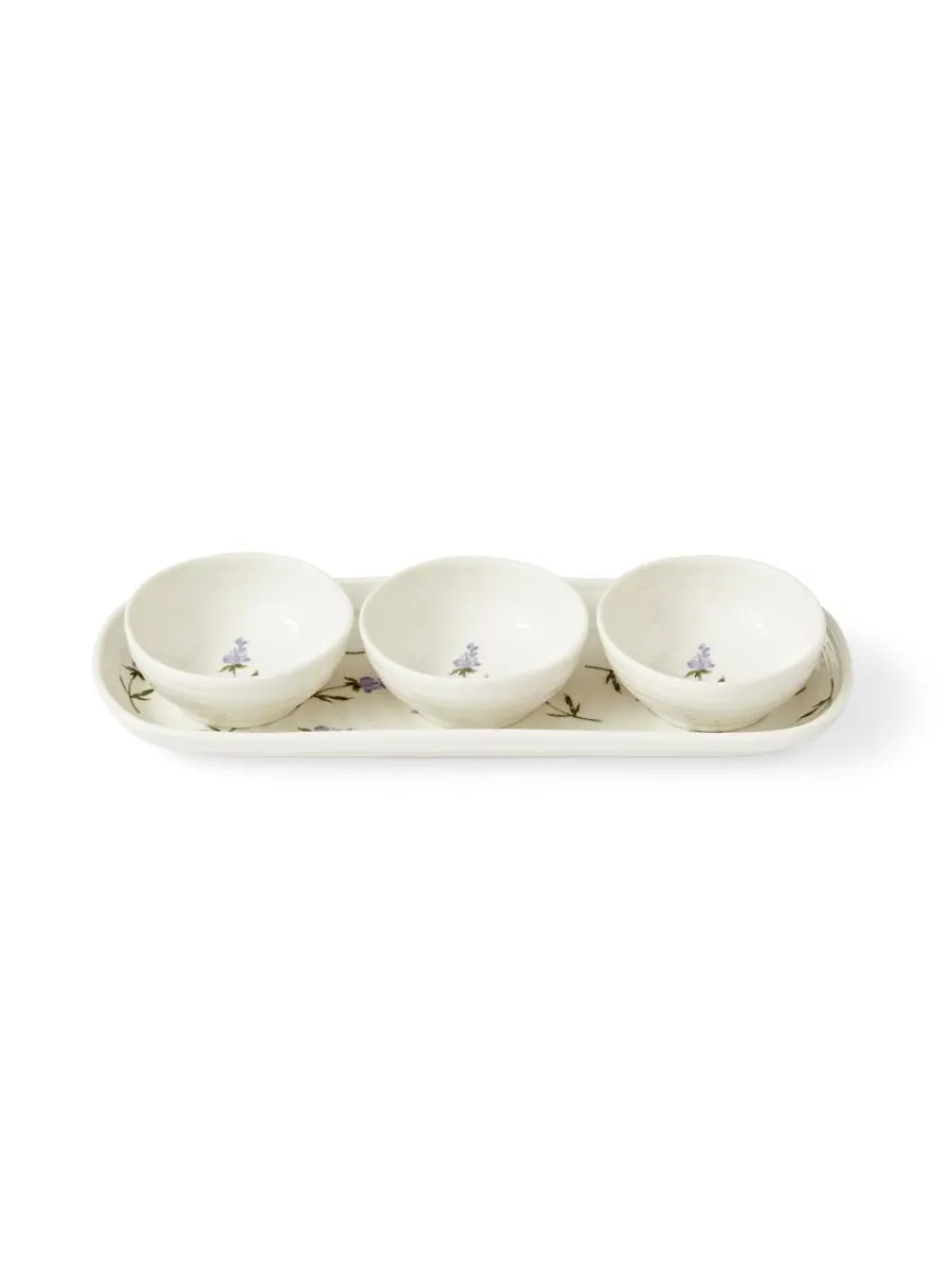 Набор из 4 мисок и подносов Sophie Conran Lavandula Portmeirion — изображение 1 из 6, белый