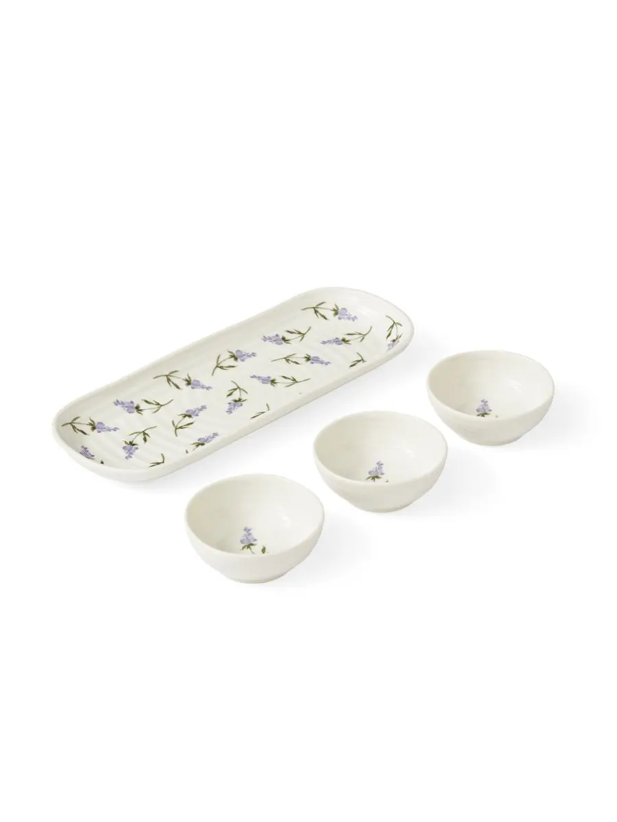 Набор из 4 мисок и подносов Sophie Conran Lavandula Portmeirion — изображение 3 из 6, белый