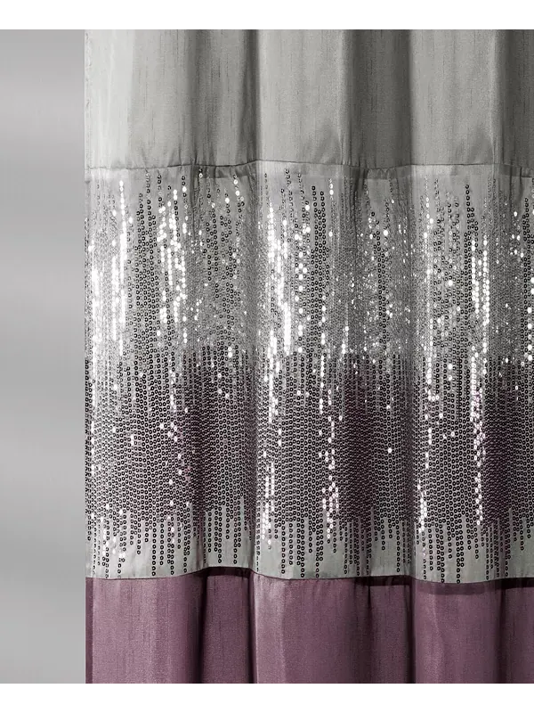 Занавеска для душа «Ночное небо», 72 x 72 дюйма Lush Décor — изображение 4 из 4, серый/фиолетовый