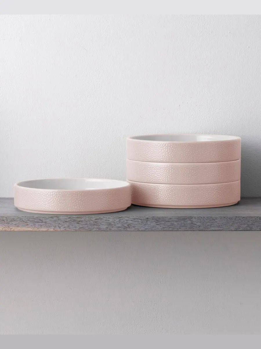 Набор из 4 глубоких тарелок Colortex Stone Stax Noritake — изображение 3 из 8, пудровый розовый
