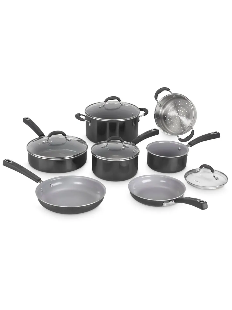 Набор посуды Advantage Ceramica XT с антипригарным покрытием, 11 предметов Cuisinart — изображение 1 из 3, черный