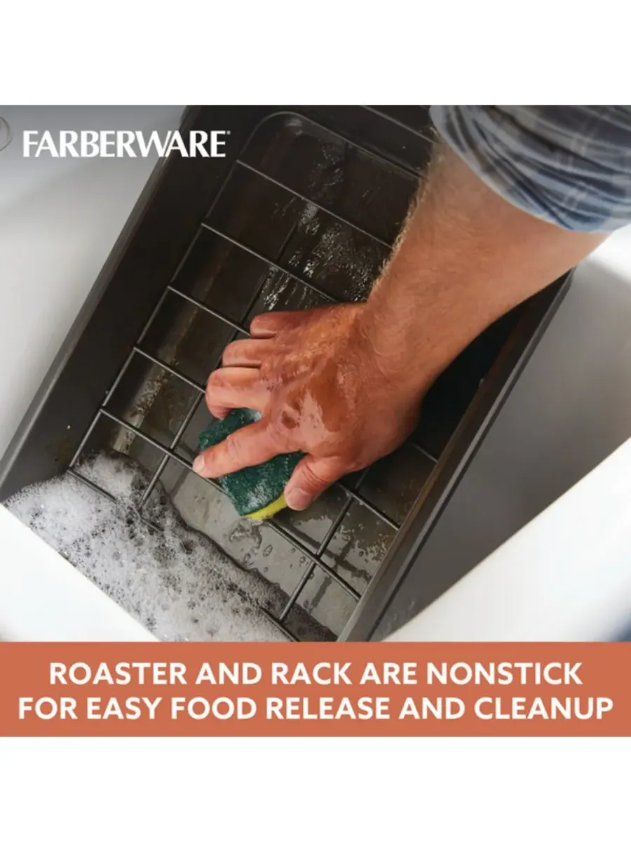Форма для запекания с антипригарным покрытием и U-образной решеткой Farberware — изображение 7 из 9, серый