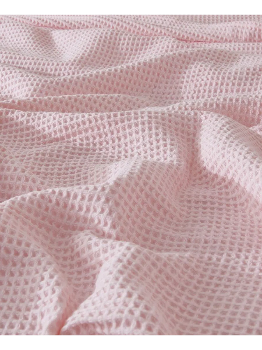 Хлопковое одеяло с вафельным плетением Linery & Co, Blush pink, Full/Queen — изображение 2 из 6, розовый