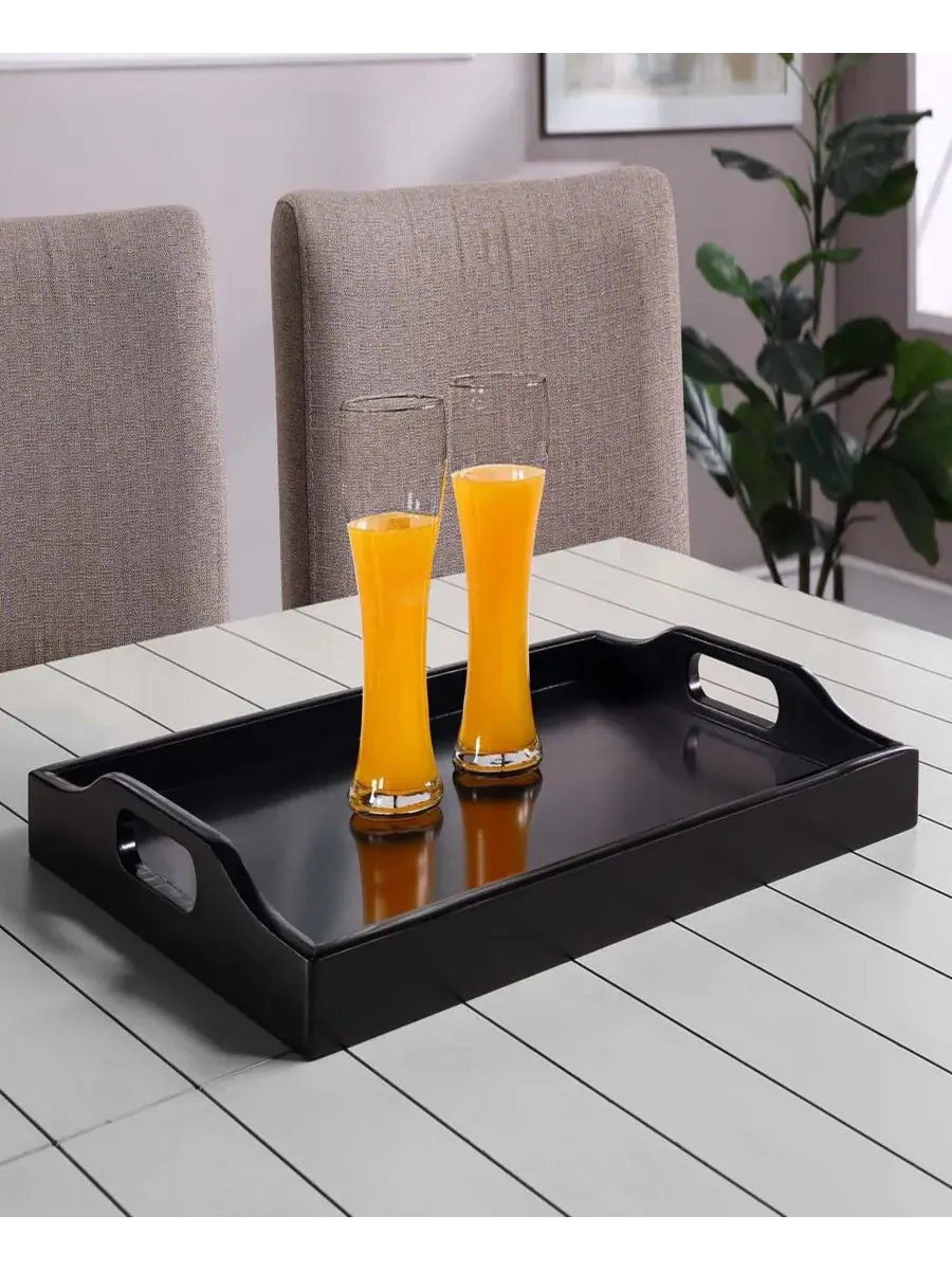 Многофункциональный сервировочный поднос Rubberwood Designs2Go, 56 см Convenience Concepts — изображение 2 из 4, черный