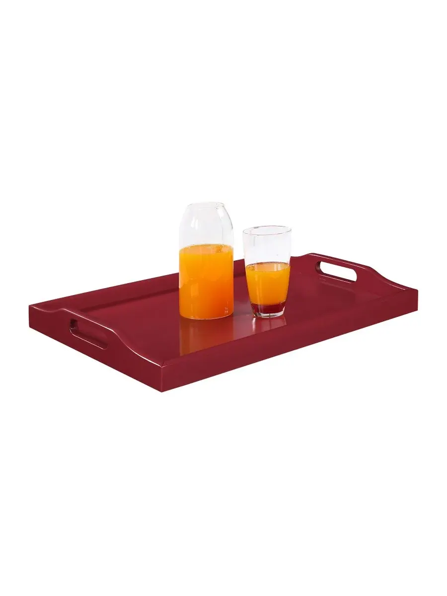 Многофункциональный сервировочный поднос Rubberwood Designs2Go, 56 см Convenience Concepts — изображение 3 из 3, красный