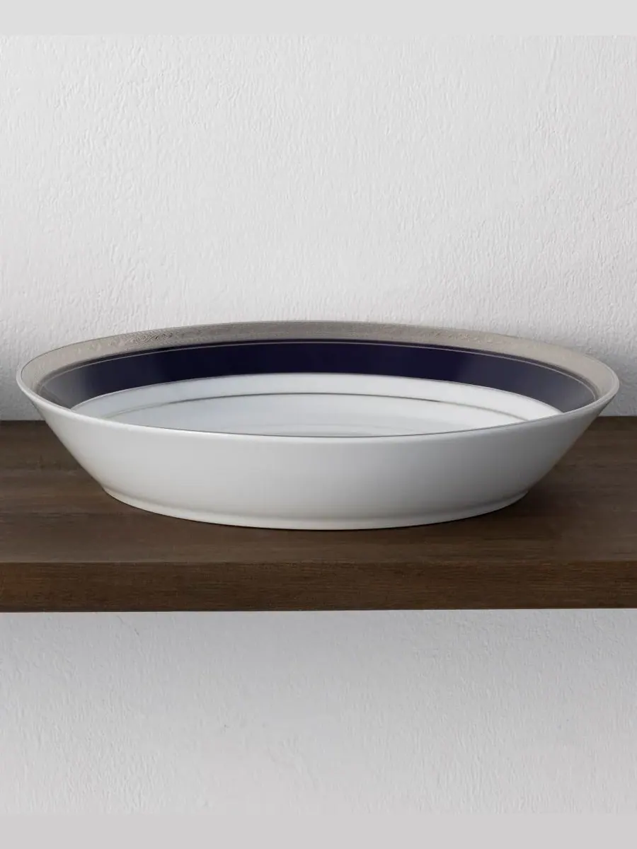 Набор из 4 обеденных тарелок Noritake Crestwood Cobalt Platinum Cobalt, 25 см — изображение 4 из 4, синий