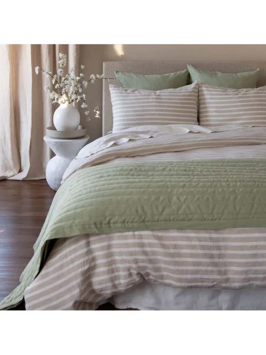 Стеганое одеяло из французского льна с наволочками, Twin/Twin XL Bokser Home — изображение 7 из 8, матча