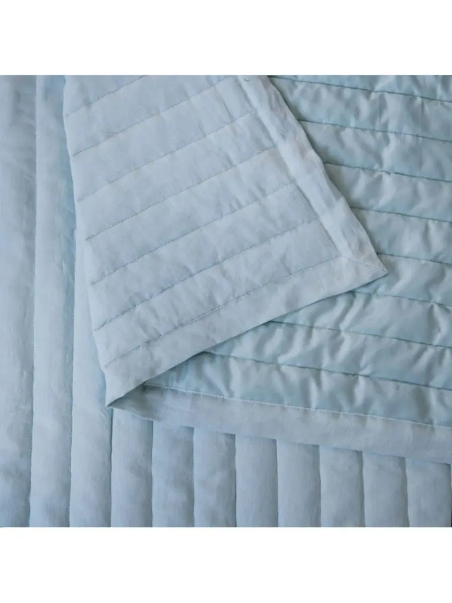 Стеганое одеяло из французского льна с наволочками, Twin/Twin XL Bokser Home, Wave — изображение 8 из 11