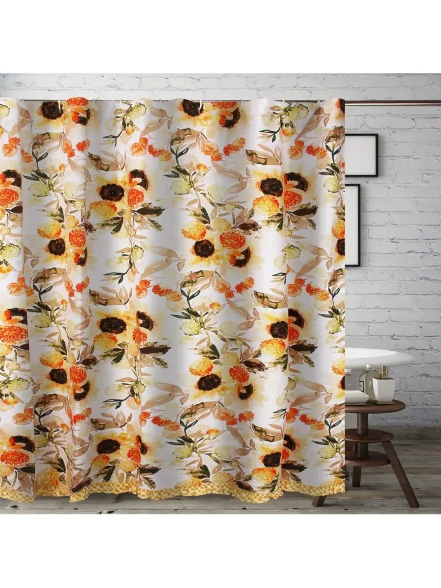 Шторка для ванной с рюшами Somerset Greenland Home Fashions — изображение 1 из 4, золото