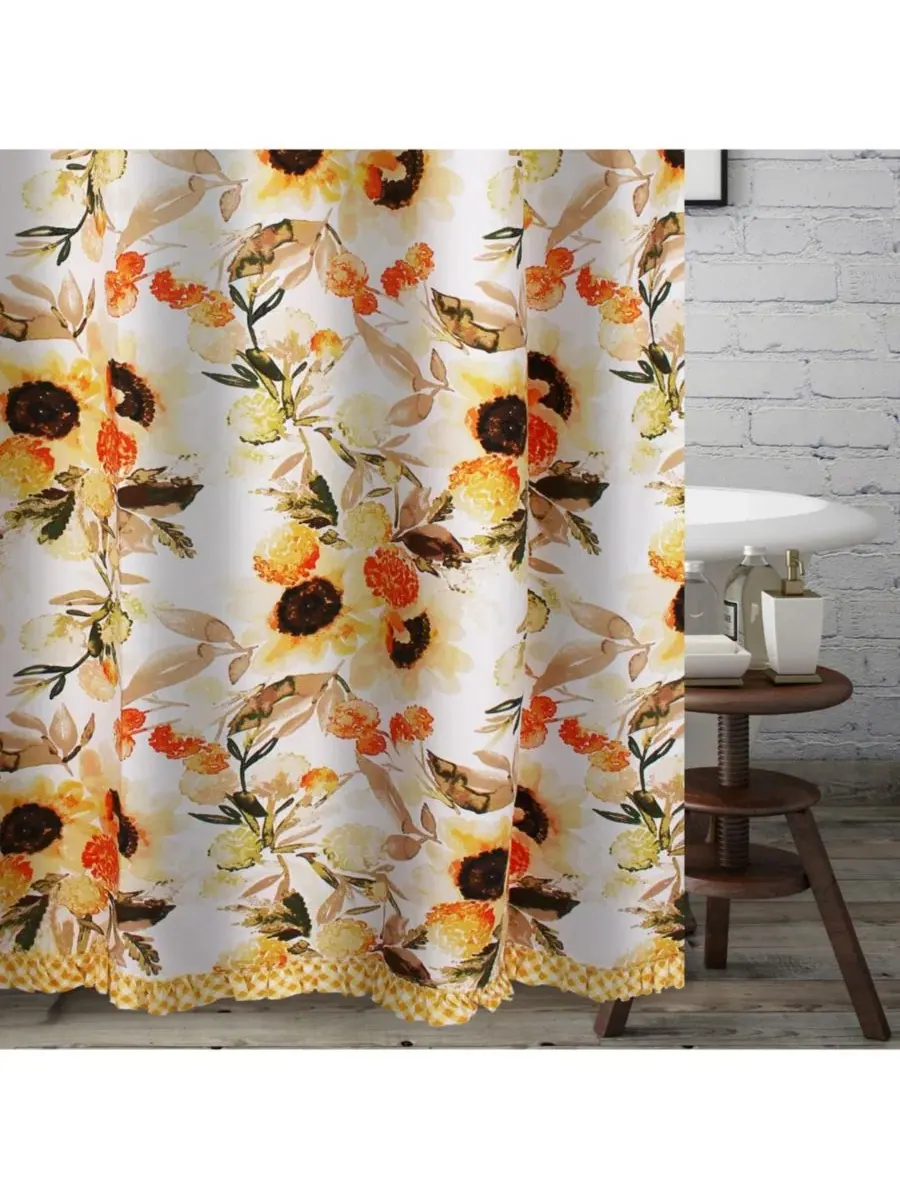 Шторка для ванной с рюшами Somerset Greenland Home Fashions — изображение 2 из 4, золото