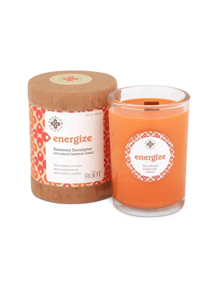 Ароматическая свеча Seeking Balance Energize Rosemary Eucalyptus в баночке, 173 мл (6,5 унций) ROOT