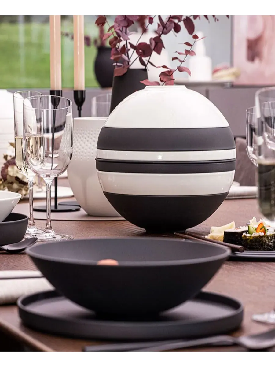 Набор посуды La Boule Black & White из 7 предметов, на 2 персоны Villeroy & Boch — изображение 3 из 10, черный/белый