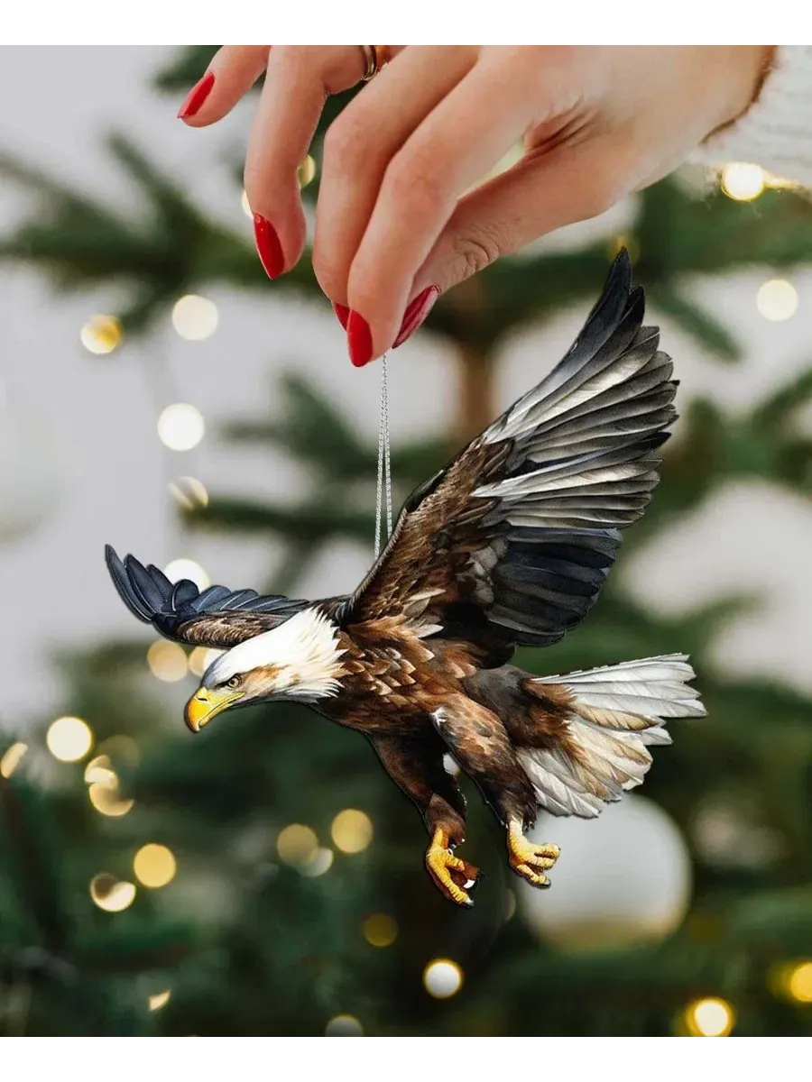 Набор елочных украшений Alaskan Eagles Wooden Ornaments Designocracy — изображение 4 из 7, мульти