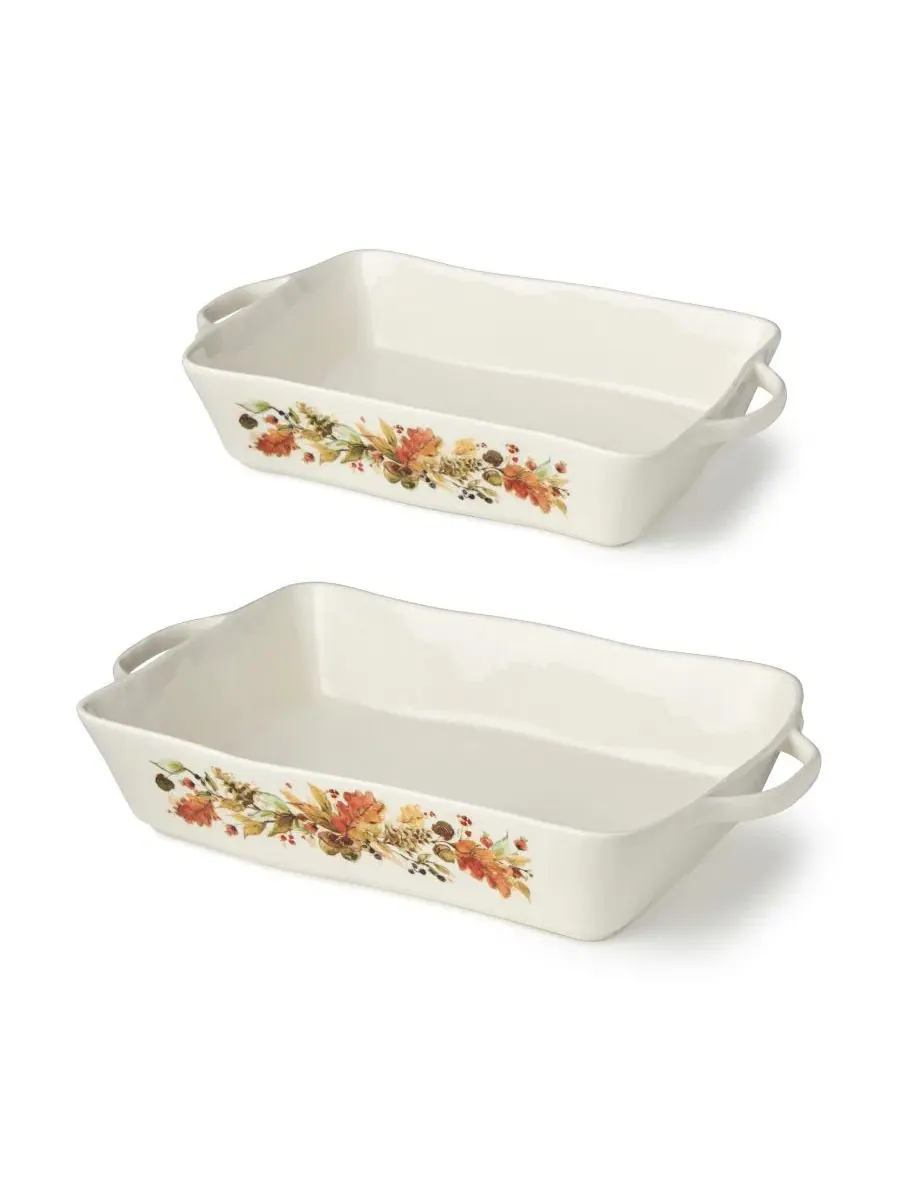 Керамическая форма для запекания Autumn Meadows Large Rectangular Baker Certified International — изображение 3 из 5, мульти