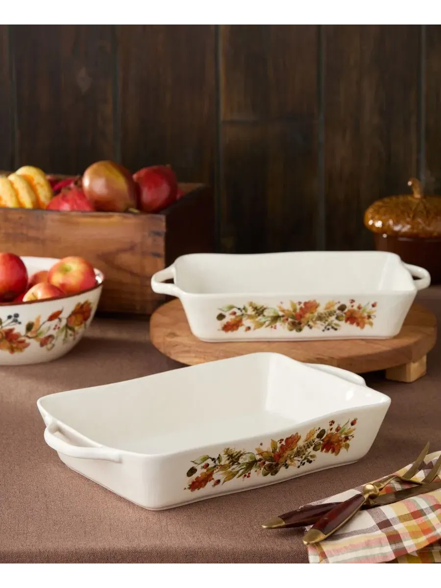 Керамическая форма для запекания Autumn Meadows Large Rectangular Baker Certified International — изображение 4 из 5, мульти