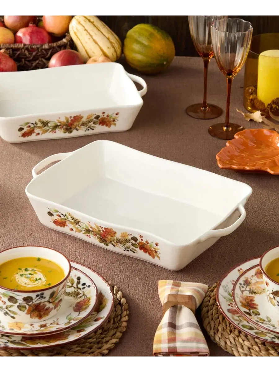 Керамическая форма для запекания Autumn Meadows Large Rectangular Baker Certified International — изображение 5 из 5, мульти