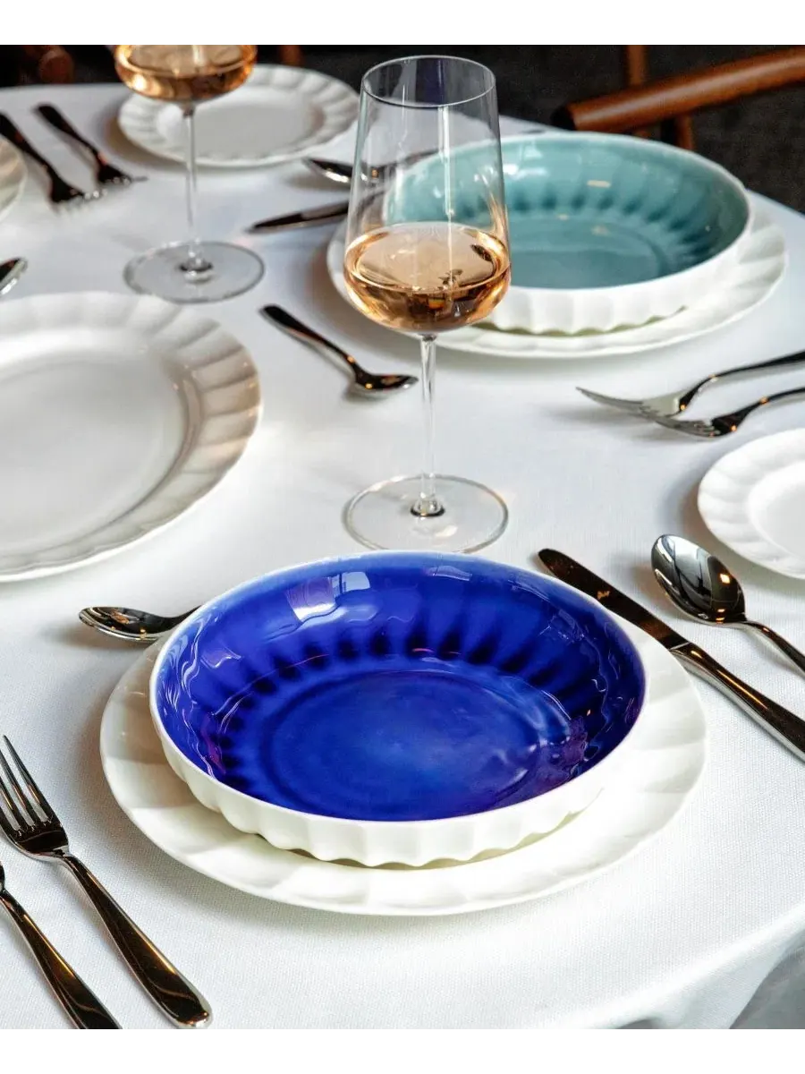 Набор посуды из костяного фарфора Blyss Bone China Fortessa — изображение 4 из 6, синий