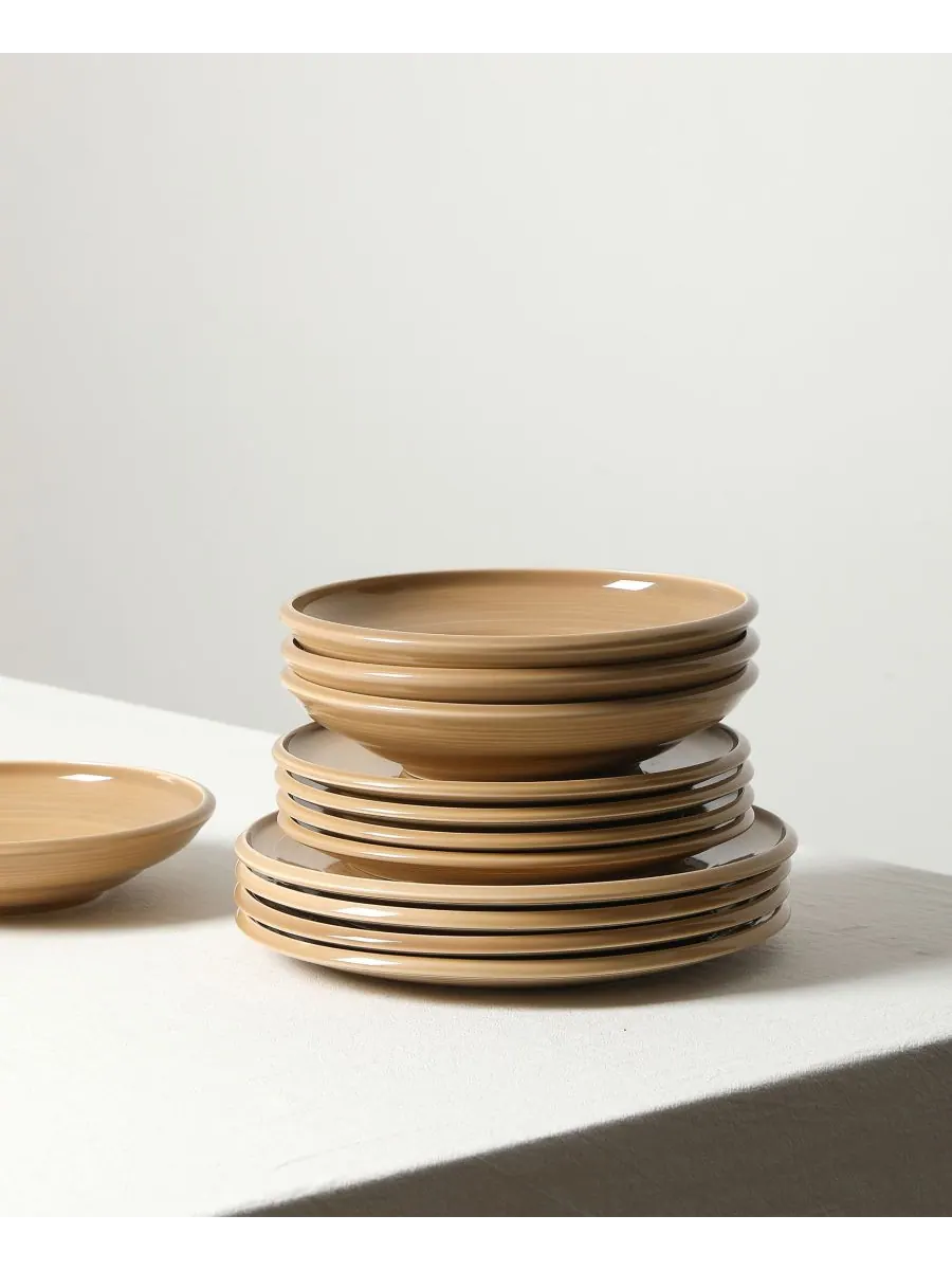 Набор посуды Harmony из 12 предметов, на 4 персоны Earth & Clay — изображение 3 из 6, бежевый
