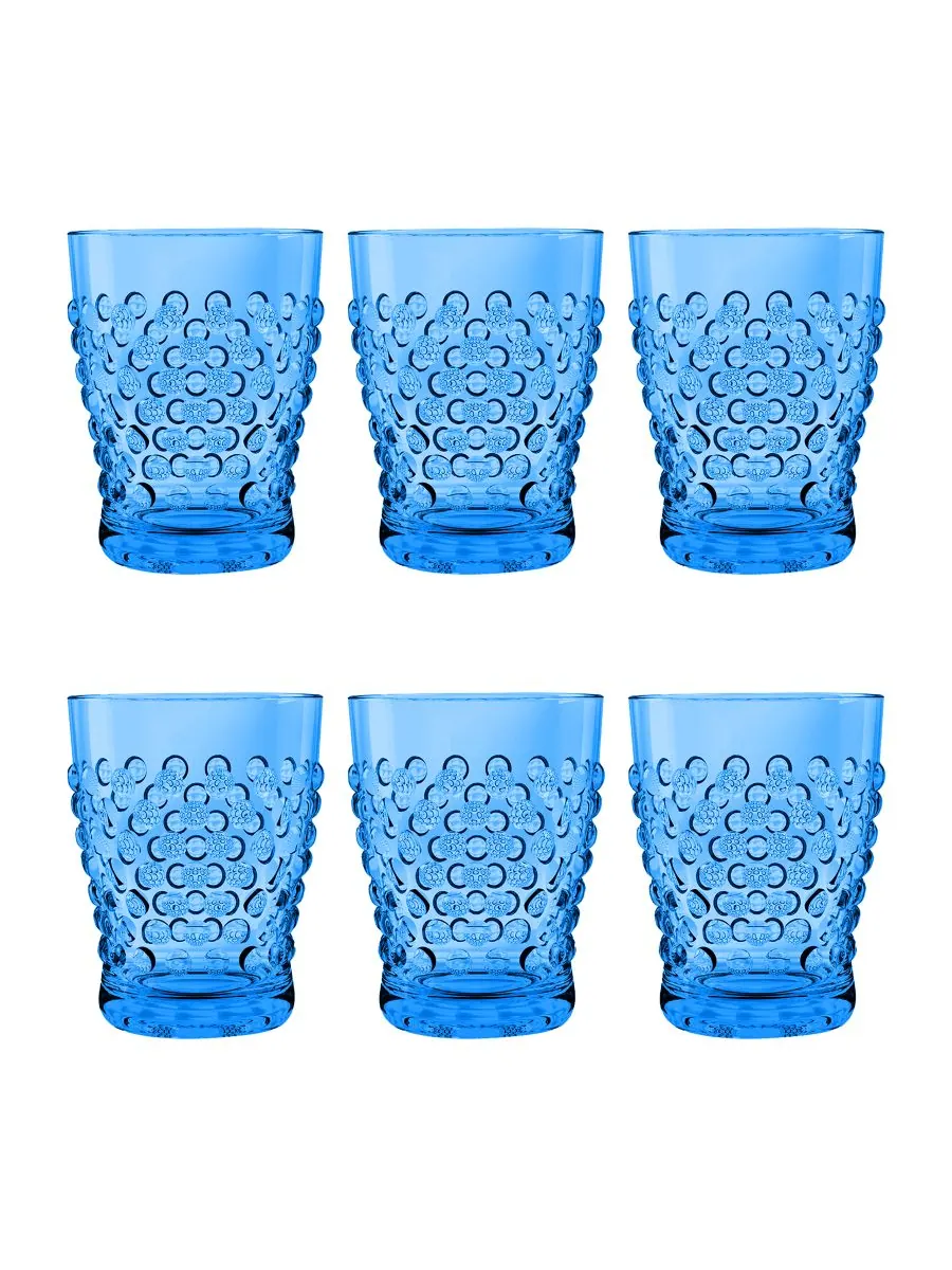 Набор из 6 предметов Hobnail Double Old Fashion Abode Homewares — изображение 1 из 3, синий