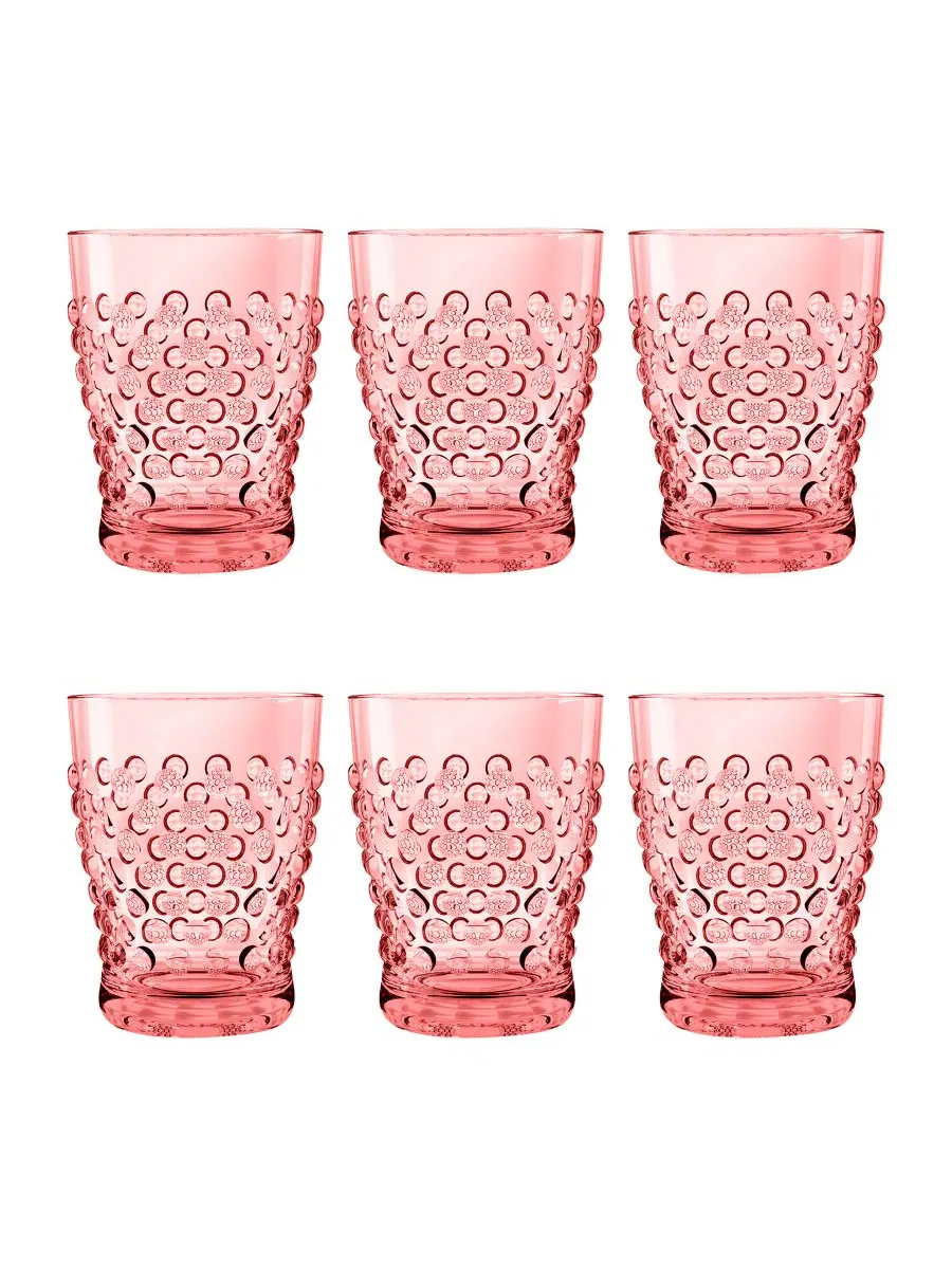 Набор из 6 предметов Hobnail Double Old Fashion Abode Homewares — изображение 1 из 2, розовый