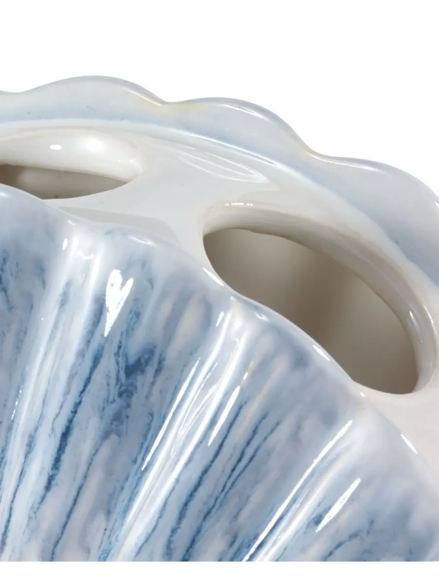 Абстрактная керамическая подставка для зубных щеток с изображением морских ракушек и кораллов на — изображение 3 из 4, мульти