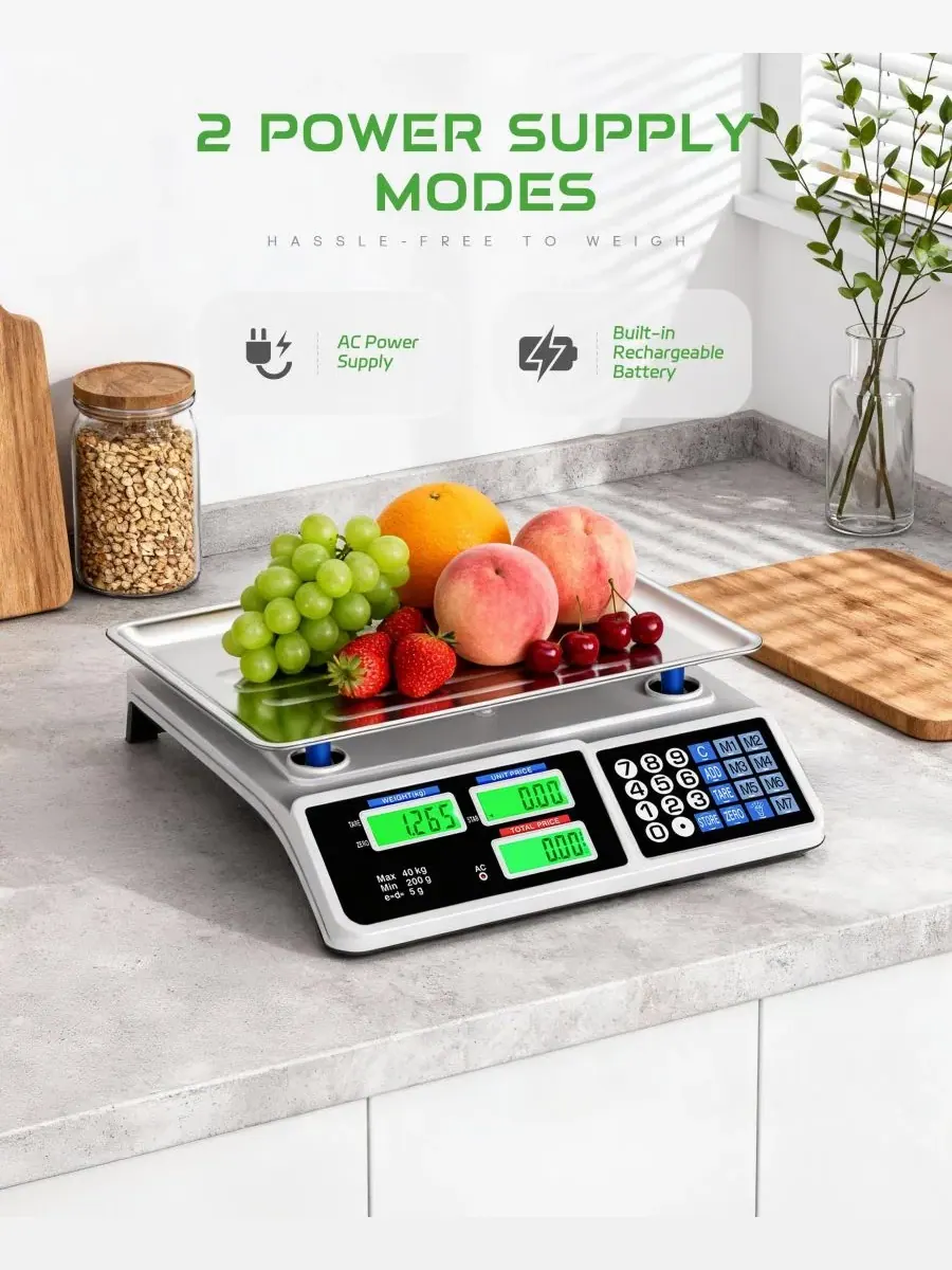 Цифровые весы для подсчета продуктов питания весом до 40 л (30 л) для коммерческого использования — изображение 7 из 10