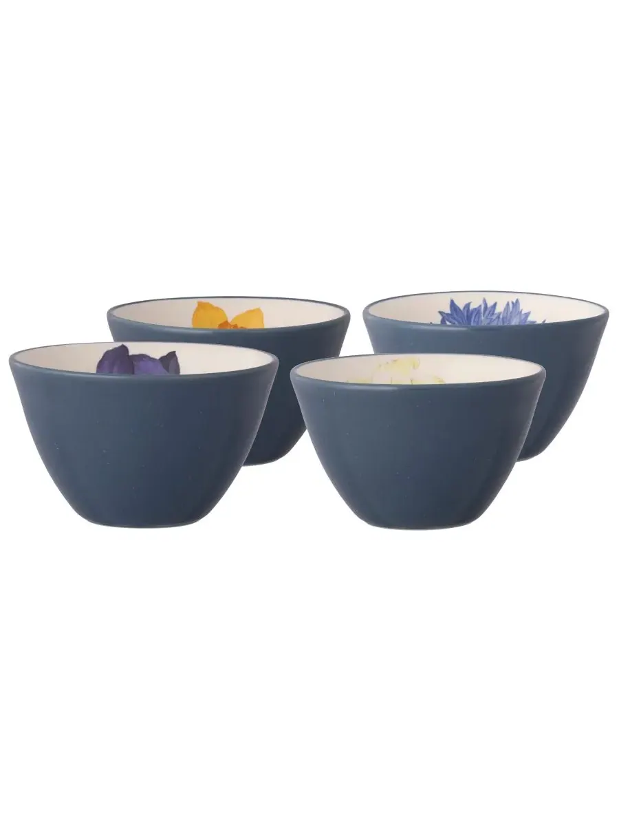 Набор из 4 мисок Noritake Colorwave с цветочными мотивами — изображение 1 из 5, синий