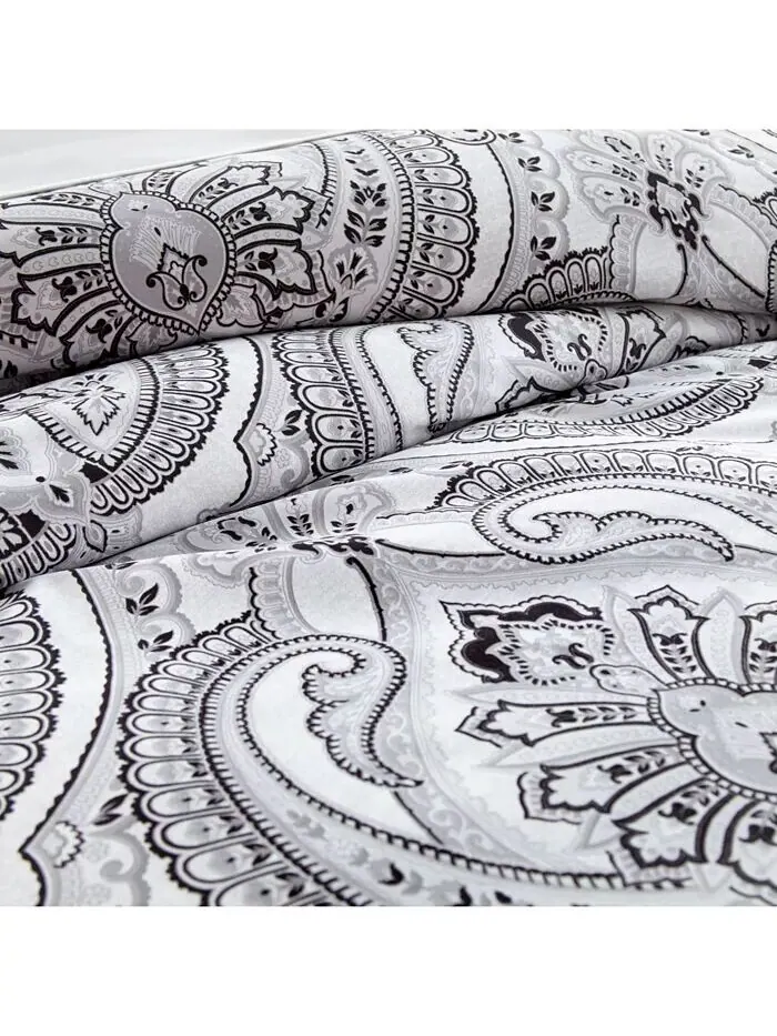 Классический пододеяльник и накидка из трех предметов с рисунком пейсли Southshore Fine Linens — изображение 2 из 3, черный