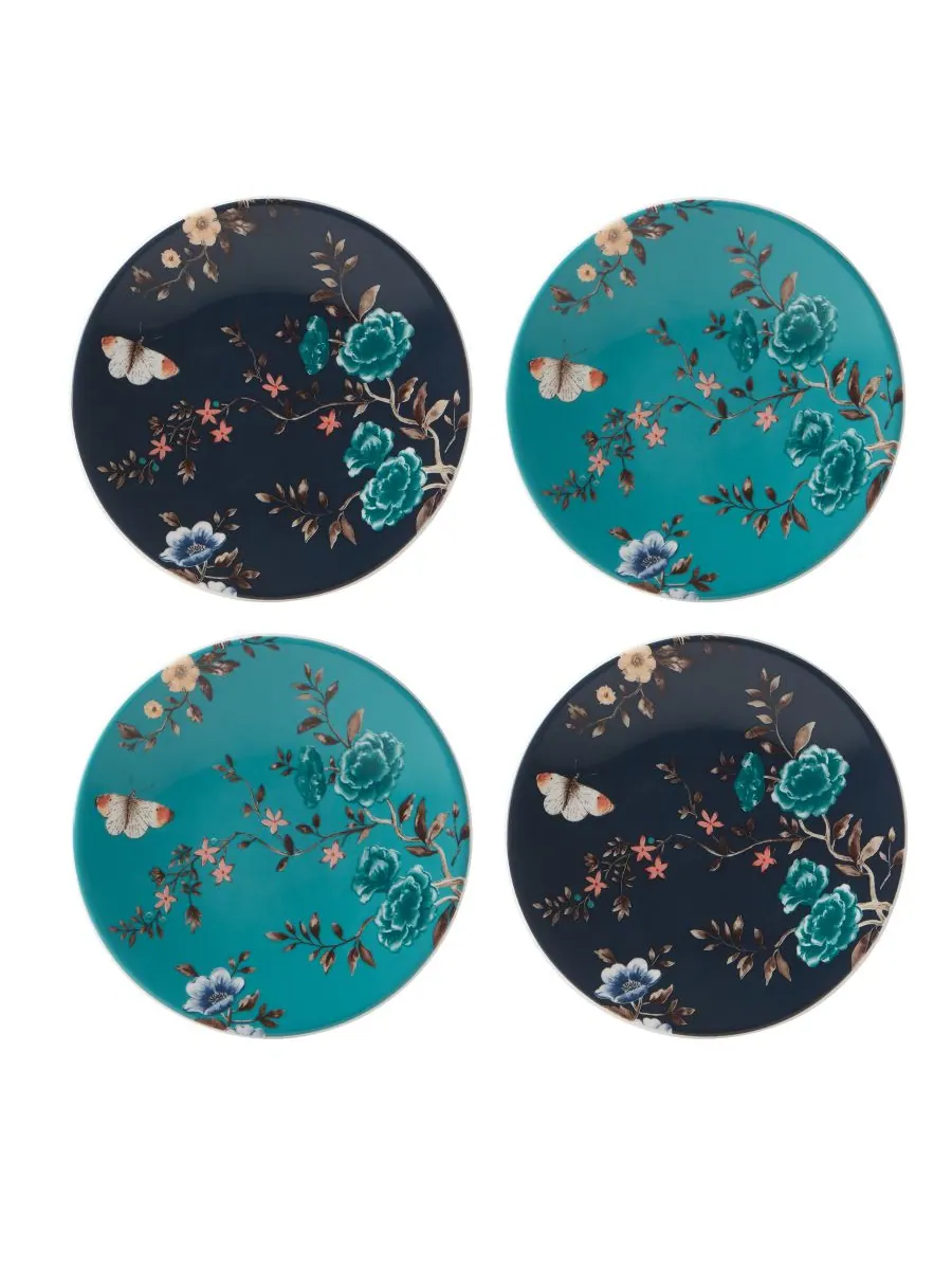 Набор из 4 тарелок Sprig & Vine Tibit Lenox — изображение 1 из 4, темно-синий