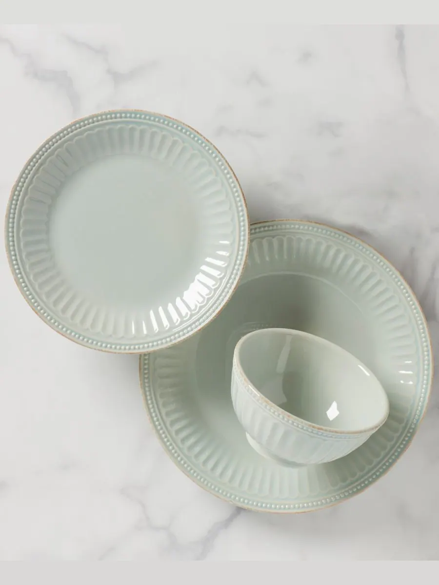 Французский столовый сервиз Perle Groove, 12 предметов, на 4 персоны Lenox — изображение 5 из 6, белый