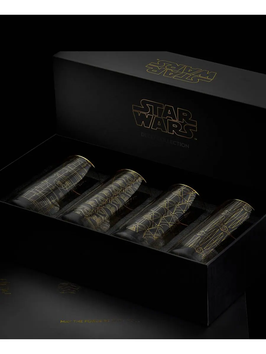 Набор из 4 высоких стаканов из лимитированной коллекции Star Wars Deco JoyJolt — изображение 4 из 6, прозрачный