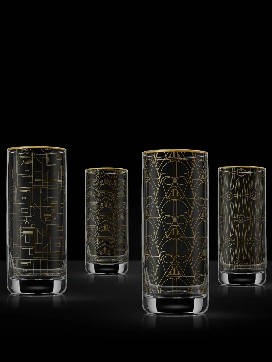 Набор из 4 высоких стаканов из лимитированной коллекции Star Wars Deco JoyJolt — изображение 6 из 6, прозрачный