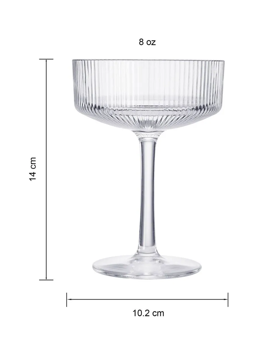 Набор из 4 небьющихся акриловых бокалов для коктейлей Khen Classic Art Deco The Wine Savant — изображение 2 из 4, прозрачный