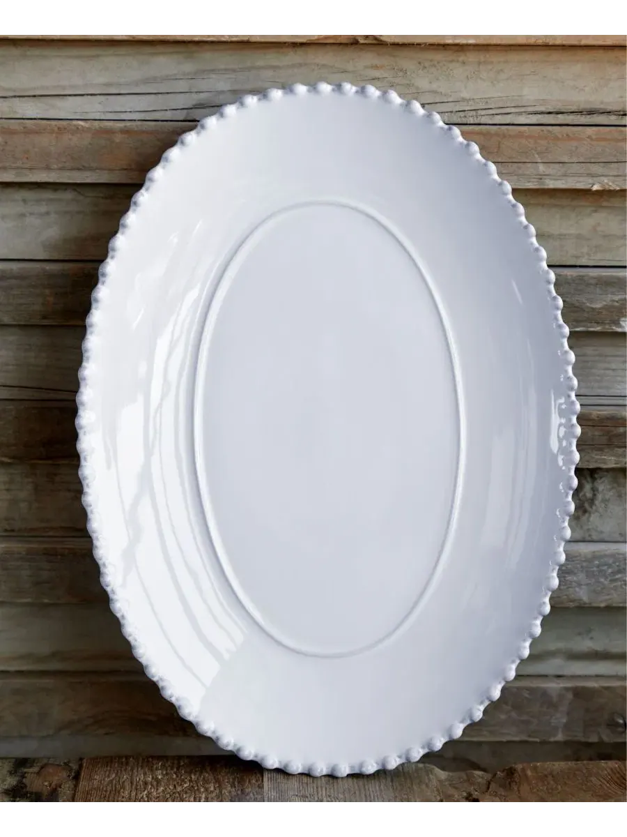Овальное сервировочное блюдо Pearl 16" Casafina by Costa Nova — изображение 2 из 3, белый