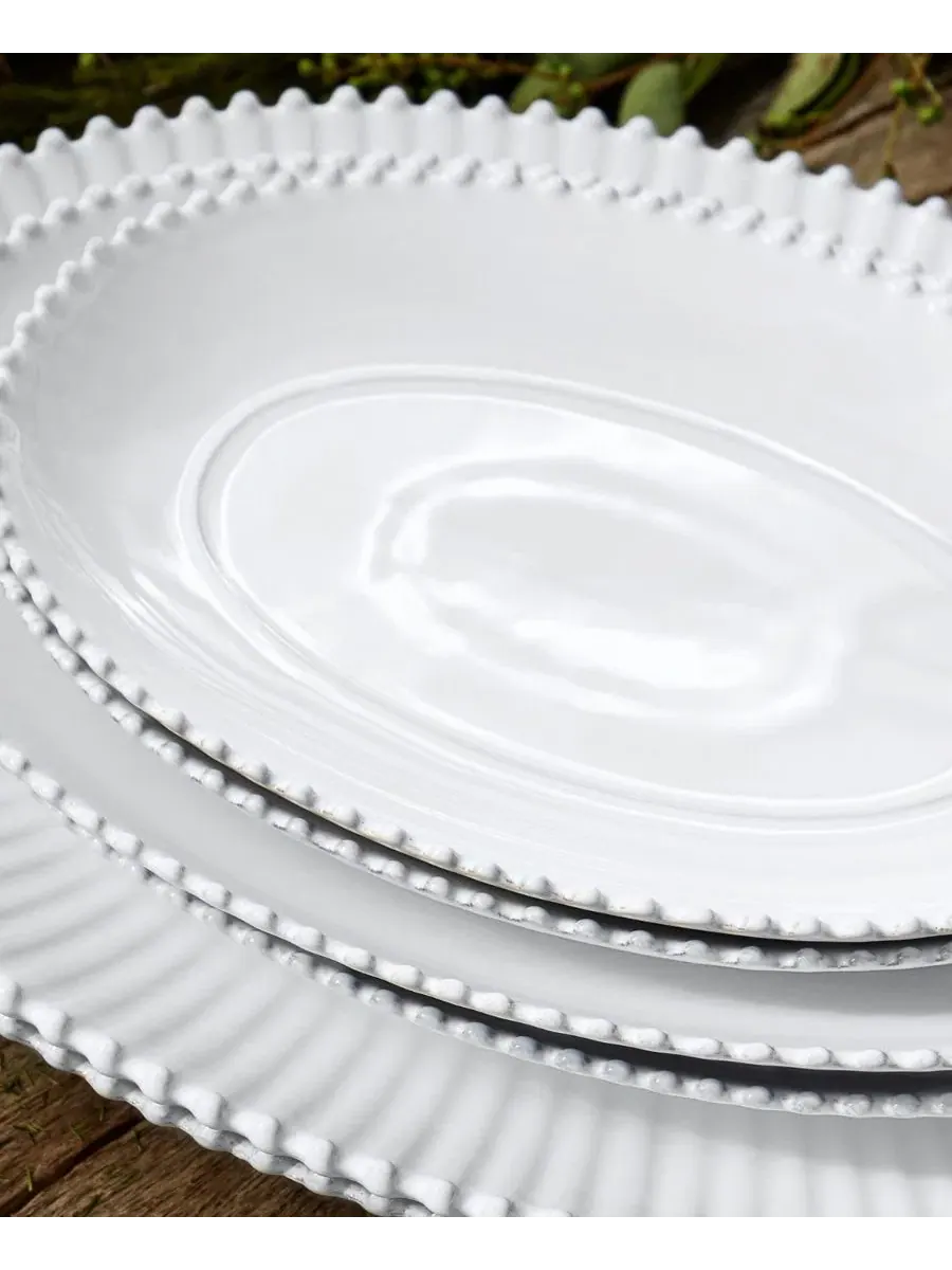 Овальное сервировочное блюдо Pearl 16" Casafina by Costa Nova — изображение 3 из 3, белый