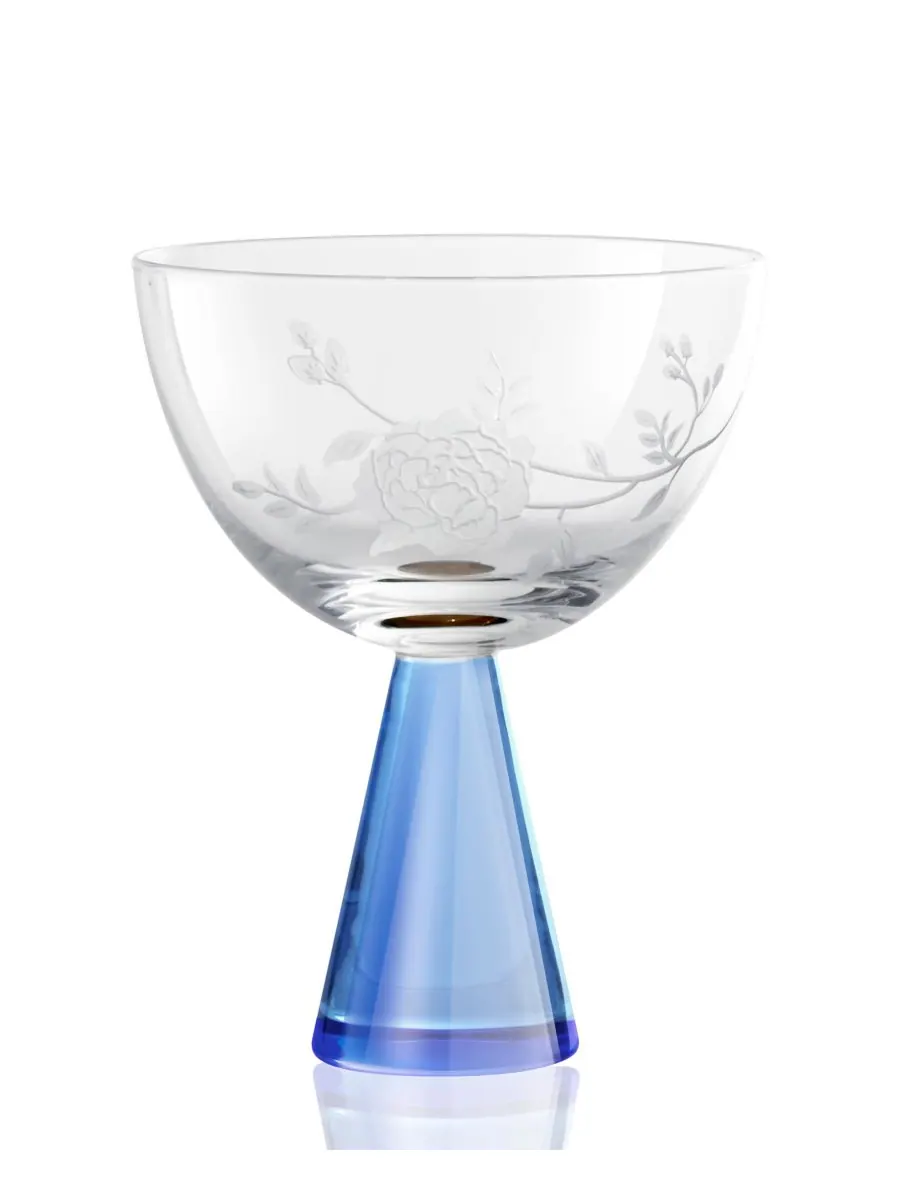 Набор из 2 купе с пионами Qualia Glass — изображение 3 из 5, синий