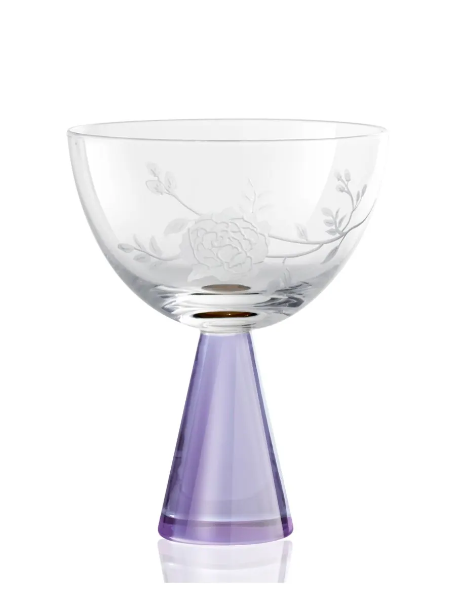 Набор из 2 купе с пионами Qualia Glass — изображение 3 из 5, фиолетовый