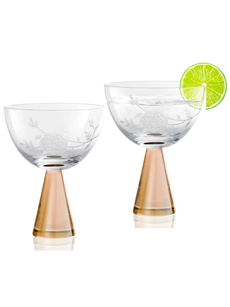 Набор из 2 купе с пионами Qualia Glass