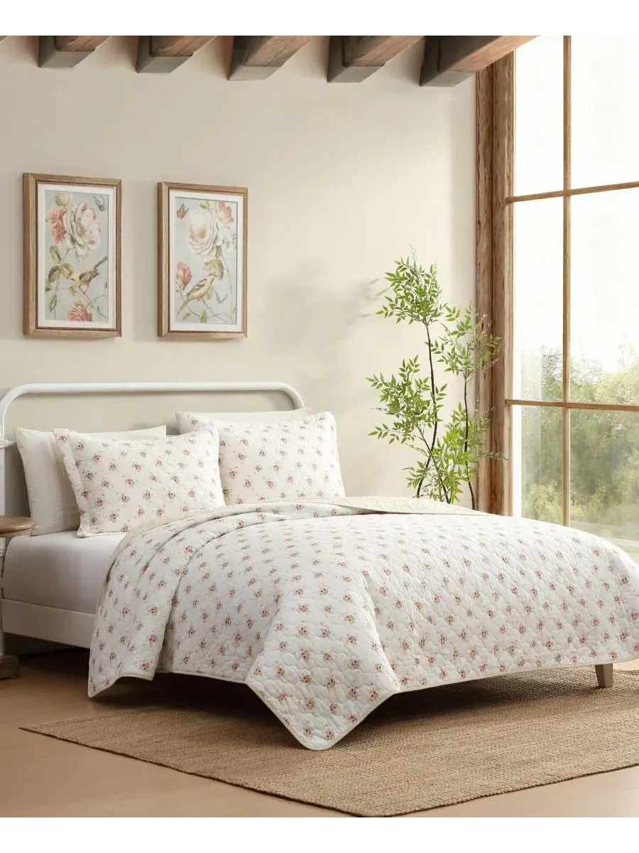 Двустороннее одеяло Dorrie, 3 предмета, размер Full/Queen Laura Ashley — изображение 2 из 7, белый