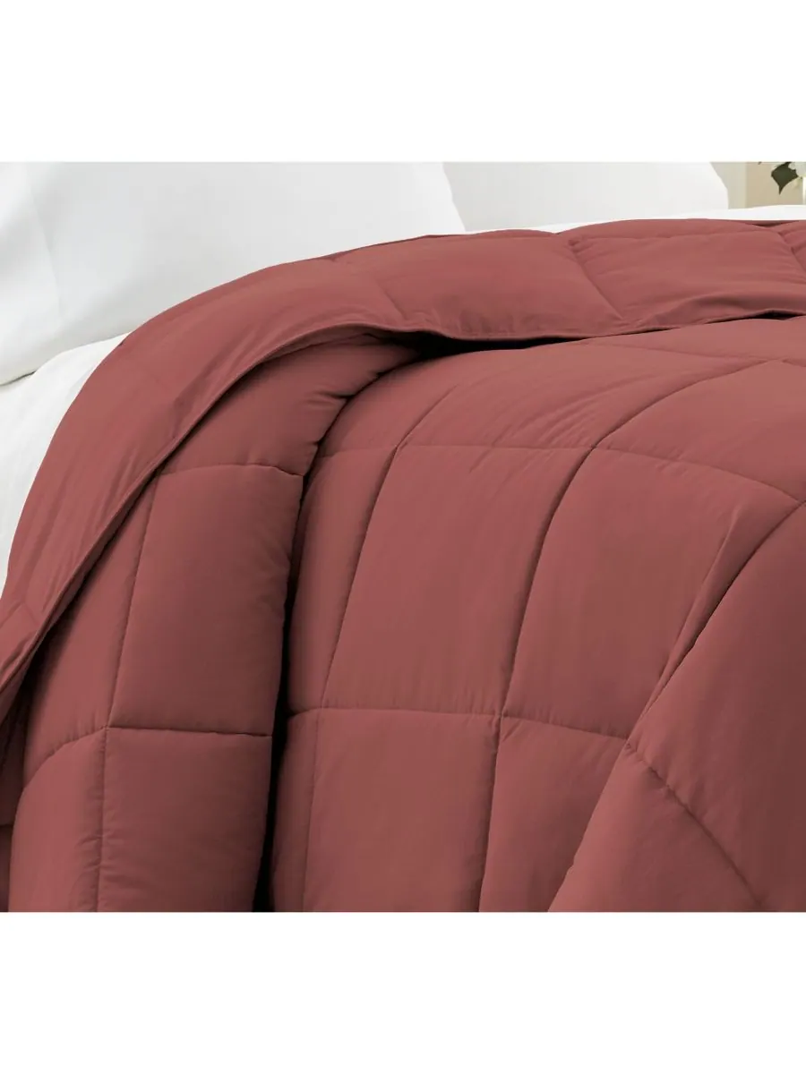 Одеяло премиум-класса с наполнителем, имитирующим пух, размер twin. Southshore Fine Linens — изображение 2 из 2, красный