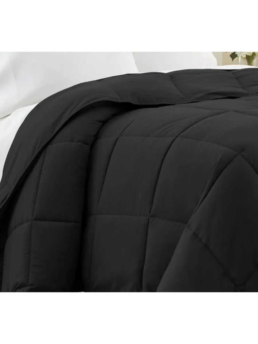 Премиальное одеяло с наполнителем, имитирующим пух, размер King Southshore Fine Linens — изображение 2 из 2, черный