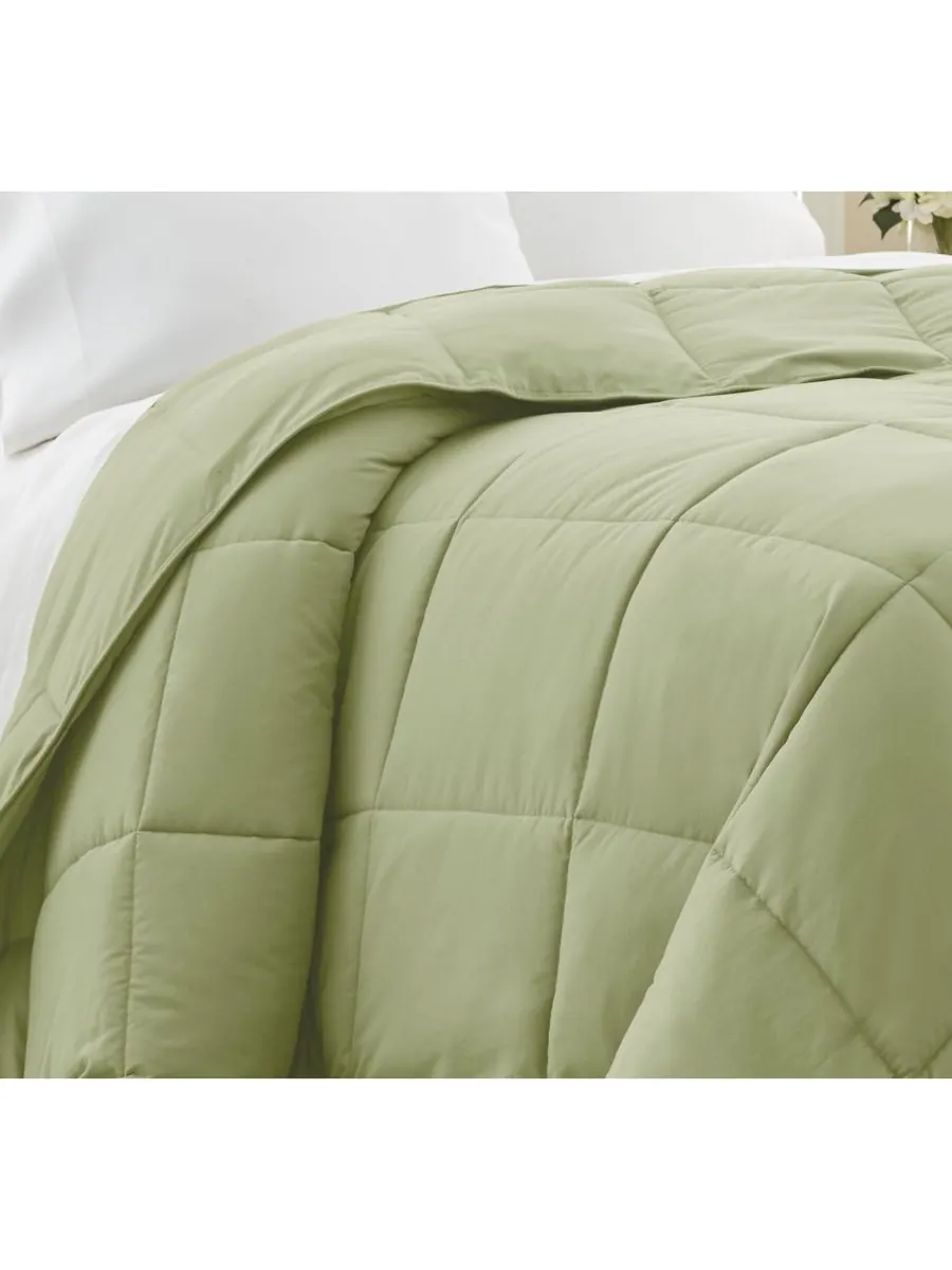 Премиальное одеяло с наполнителем, имитирующим пух, размер King Southshore Fine Linens — изображение 2 из 2, зеленый