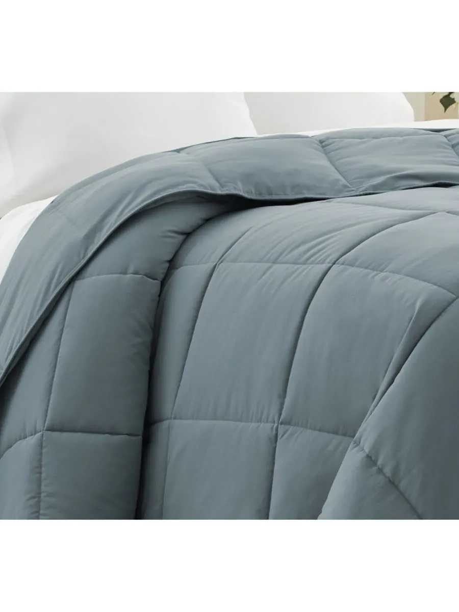 Премиальное одеяло с наполнителем, имитирующим пух, размер King Southshore Fine Linens — изображение 2 из 2, синий