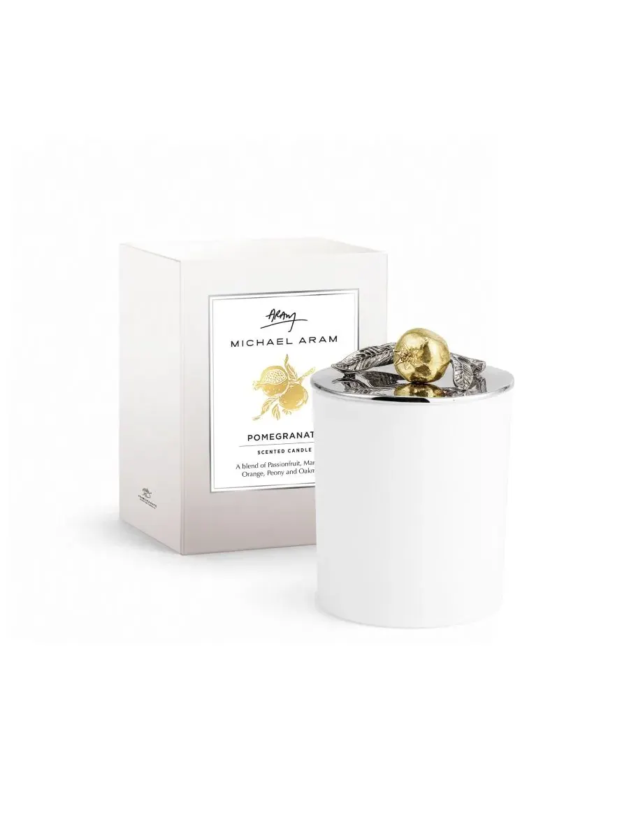 Ароматическая свеча Pomegranate Single Wick, 13.5 унц. Michael Aram — изображение 1 из 5, белый