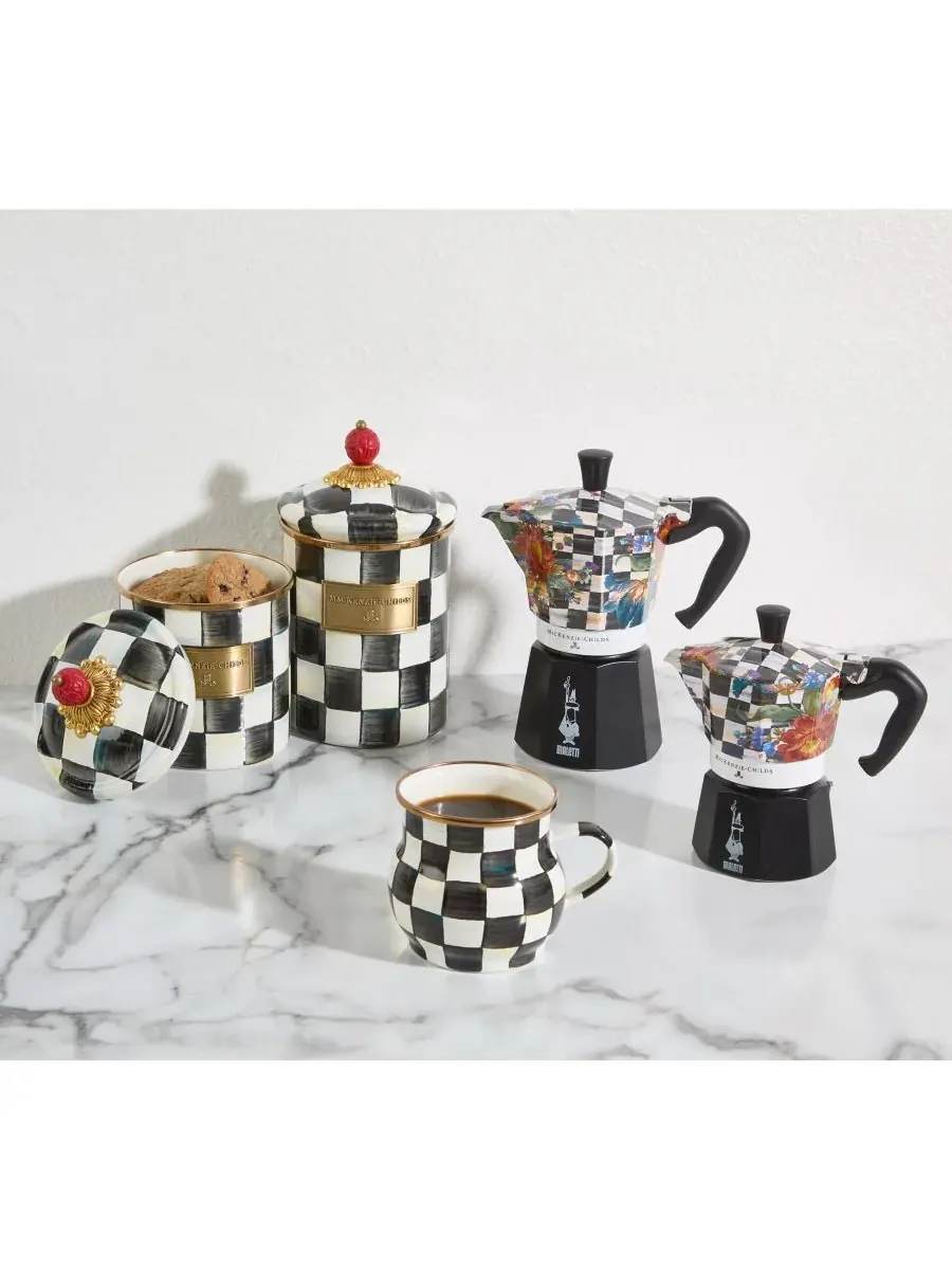 Кофеварка мока Bialetti на 3 чашки от Courtly Flower Market Mackenzie-Childs — изображение 4 из 6, нет цвета