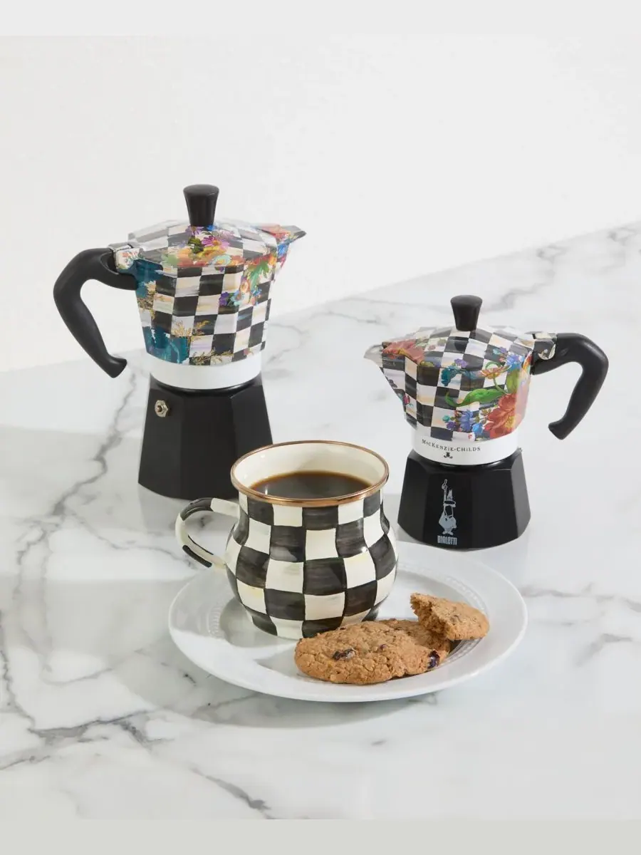 Кофеварка мока Bialetti на 3 чашки от Courtly Flower Market Mackenzie-Childs — изображение 5 из 6, нет цвета