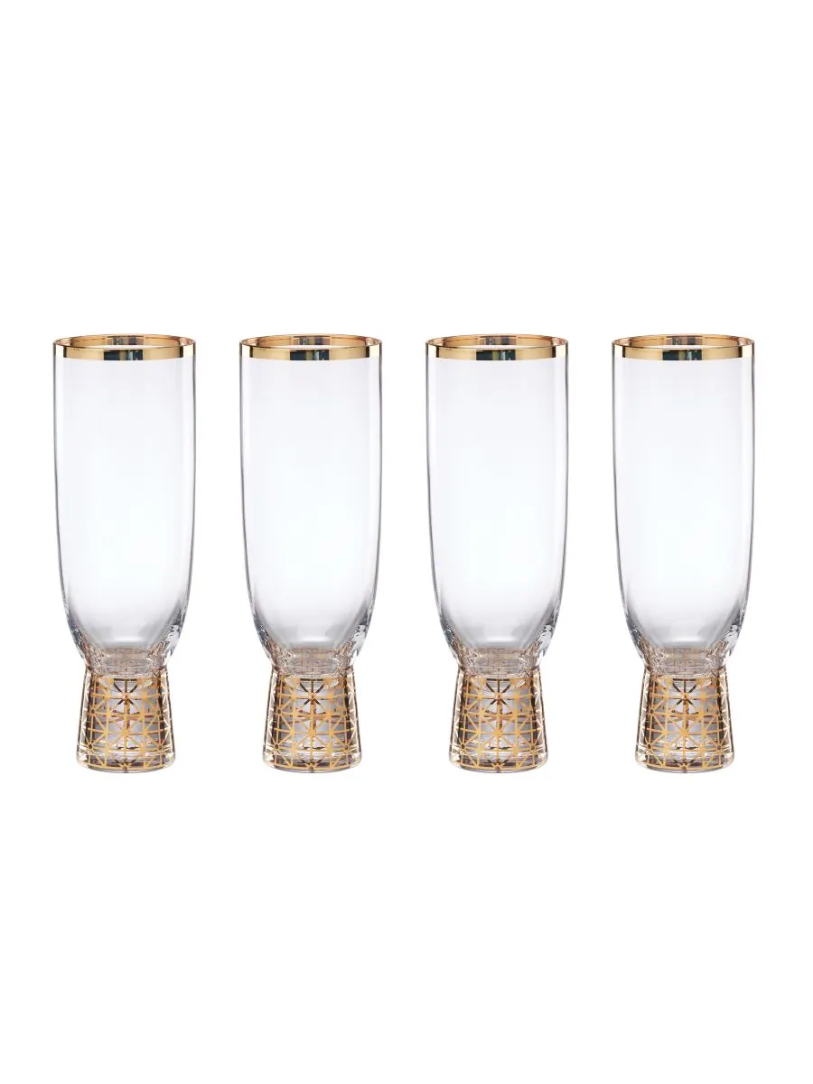 Набор из 4 флейт Tuscany Classics Gold Frost Lenox — изображение 1 из 4, прозрачный