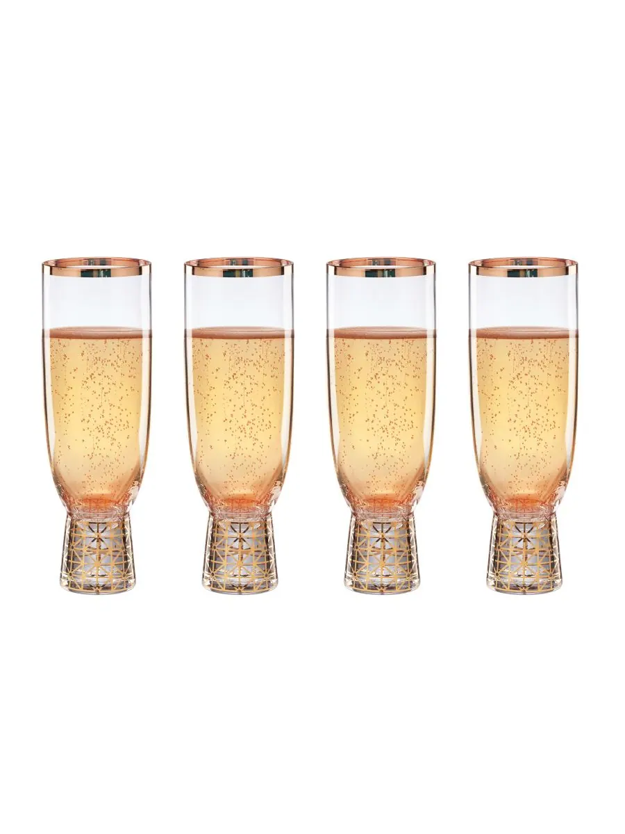 Набор из 4 флейт Tuscany Classics Gold Frost Lenox — изображение 3 из 4, прозрачный