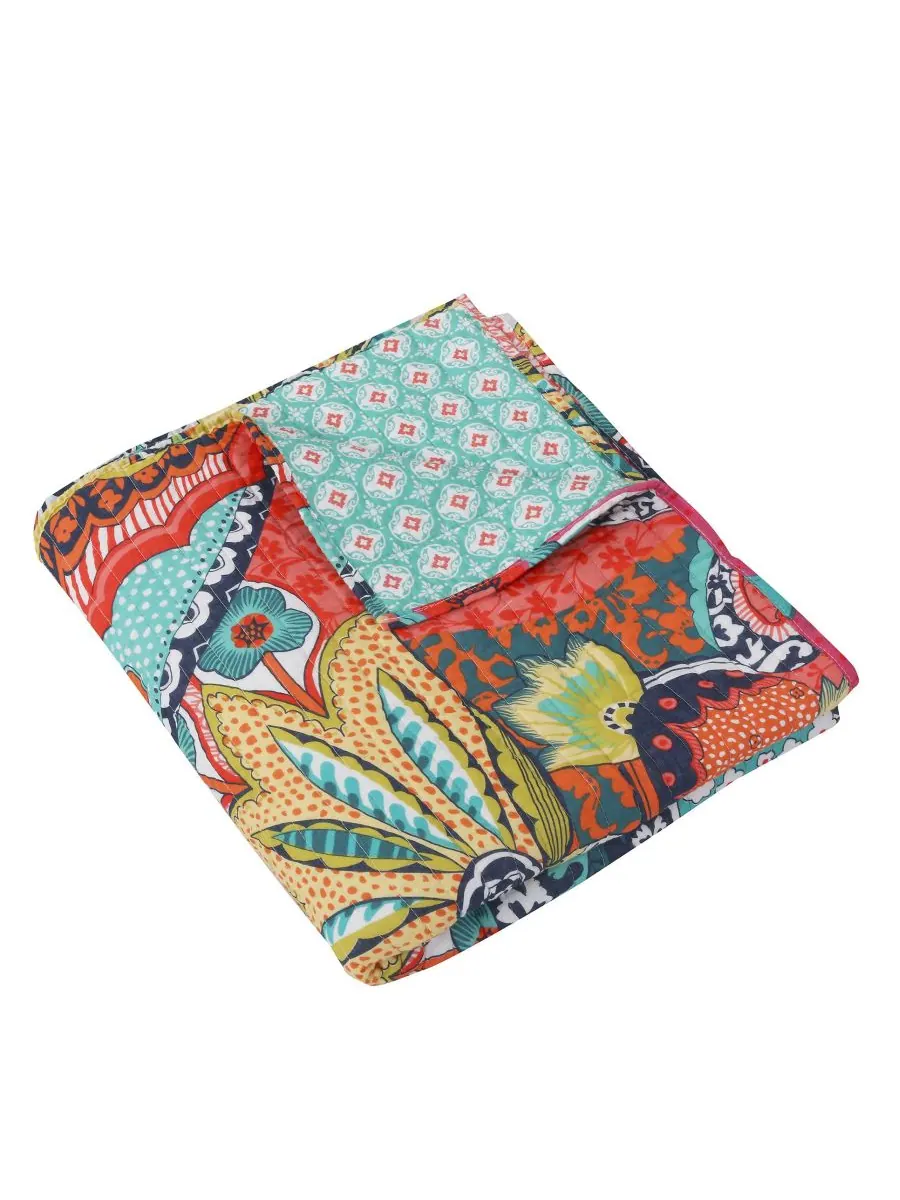 Двустороннее стеганое покрывало Jules Floral, 50 x 60 дюймов Levtex — изображение 2 из 2, мульти