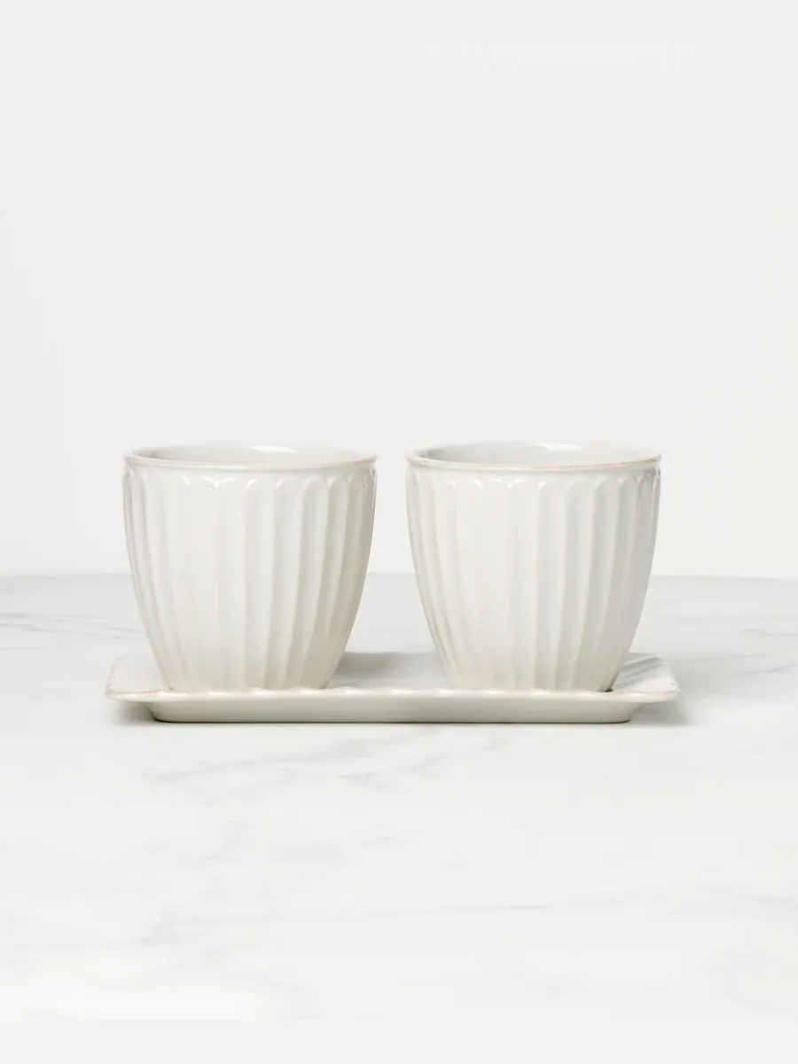 Набор подносов для трав French Perle Scallop Lenox — изображение 2 из 5, белый